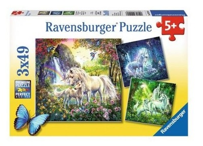 Puzzle Piękne Jednorożce 3x49 Ravensburger