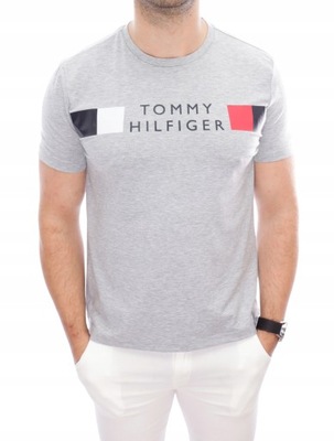 KOSZULKA TOMMY HILFIGER SZARA SLIM FIT XXL