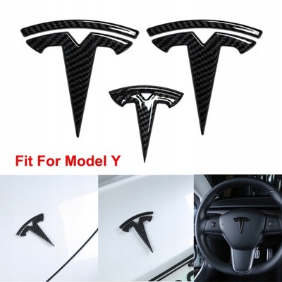 3 SZT.NAKLEJKA TESLA MODELO Y EMBLEMA LOGOTIPO  