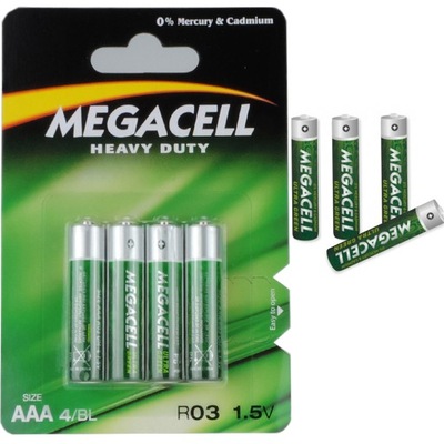 Baterie AAA Megacell AAA (R3 litowa ) bateria paluszek 4 szt.