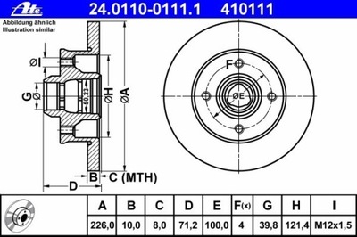 DISC HAMULC. VW GOLF, PASSAT 85-96 REAR  