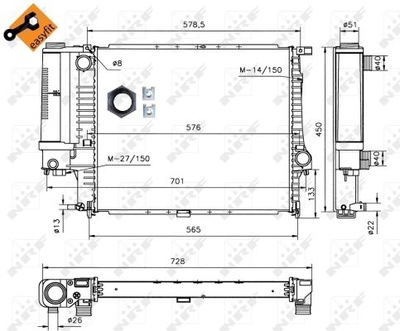 РАДИАТОР ВОДЫ NRF 53852