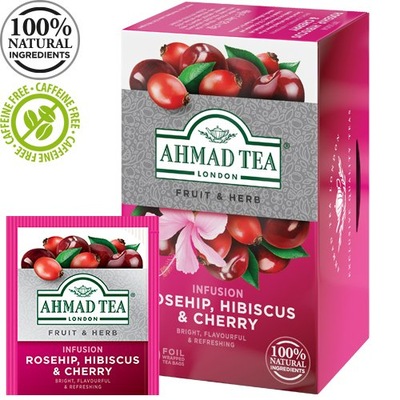 AHMAD TEA Rosehip, Hibiscus&Cherry 20tb napar