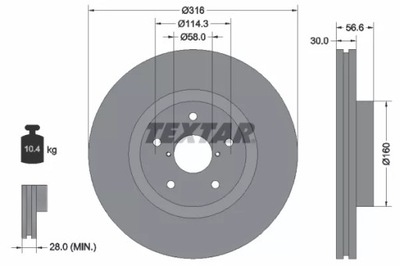 ДИСК ТОРМОЗНОЙ 92199203 TEXTAR