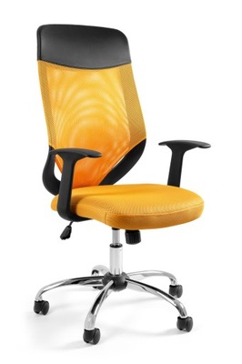 Fotel obrotowy żółty MOBI PLUS krzesło biurowe