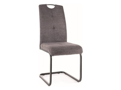 Krzesło tapicerowane na płozie ciemno szare AXO Brego SIGNAL
