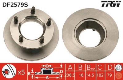 2X DISCOS HAMULC. MERCEDES MB100 88-95  