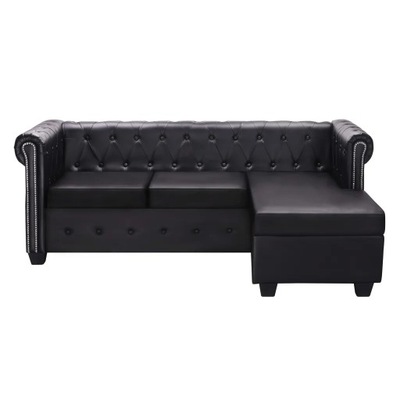 Sofa Chesterfield w kształcie litery L, sztuczna s