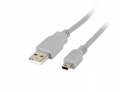 Kabel USB 2.0 Lanberg mini AM-BM 1,8m szary