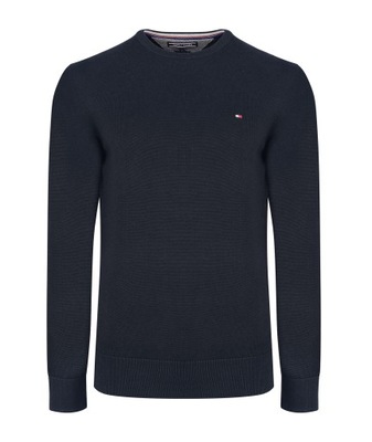 TOMMY HILFIGER SWETER C NECK PLAITED CTN JEDWAB M