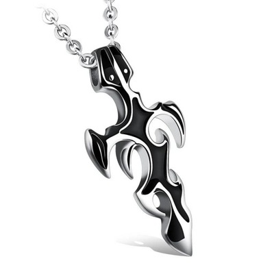 Creative Personality Flame Cross Necklace For Men