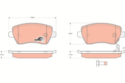 TRINKELĖS STABDŽIŲ - KOMPLEKTAS COTEC GDB3396 