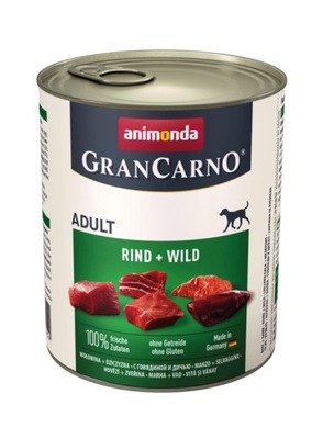 Animonda GranCarno Adult 800g Wołowina + Dziczyzna