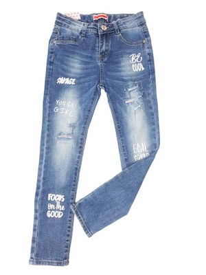 SPODNIE JEANS dziewczęce (rurki) 8 (122/128)