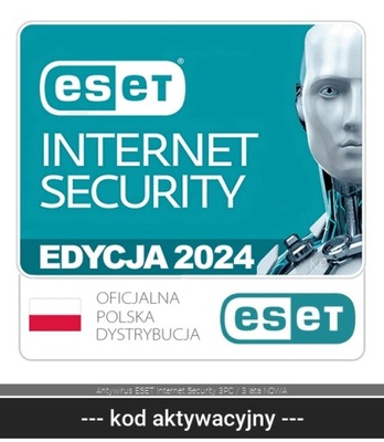 Antywirus ESET Internet Security 3PC / 3 lata NOWA