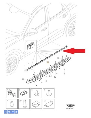 НАКЛАДКА НАКЛАДКА ПОРОГУ ПРАВЕ VOLVO OE 31420623