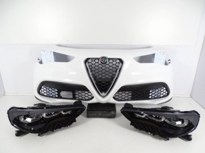 Бампер перед передній alfa romeo stelvio + ліхтарі  правий ліва full led фото №1