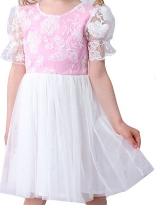 Różowa sukienka dla dziewczynki r. 104