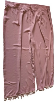 Shein spodnie różowe długie cienkie frędzle 52