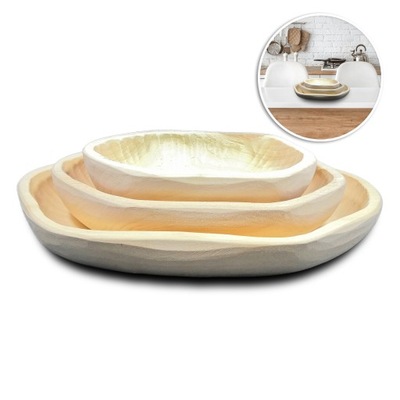 ZESTAW KORYT DREWNIANYCH Taca Grill 3 TALERZY