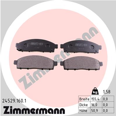 ZIMMERMANN 24529.160.1 КОЛОДКИ ТОРМОЗНЫЕ