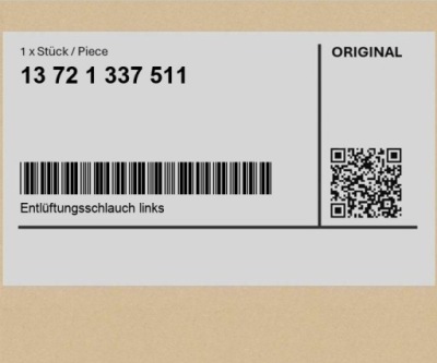 Шланг вентиляционный левый bmw r 80 gs, r 100 gs, pd 90-95 фото №1