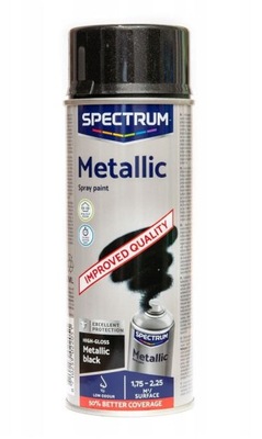 Farba w sprayu Spectrum wysoki połysk czarny Metalik 400 ml