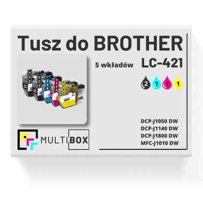 Zestaw 5 Tuszy Brother LC-421 do MFC-J1010DW