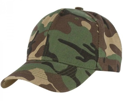 Czapka z daszkiem baseball bejsbolówka usztywniona - moro pantera woodland