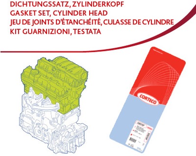 CORTECO 417907P KOMPLEKTAS USZCZELEK, GALVUTĖ CILINDRŲ 