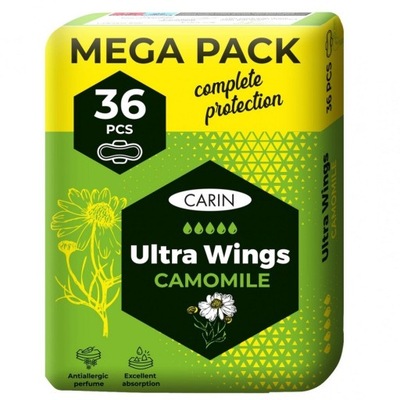 Carin Camomile Ultra Wings Podpaski 36 sztuk