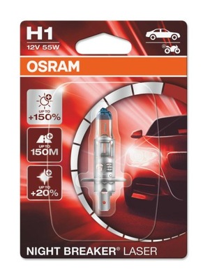 ЛАМПОЧКА OSRAM H1 NIGHT BREAKER LASER +150% BLISTER