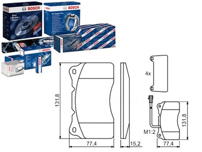 BOSCH КОМПЛЕКТ КОЛОДОК ТОРМОЗНЫХ BOS, 0 986 494 1