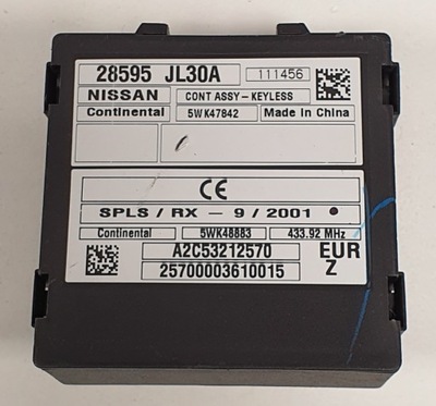 Модуль блок управления keyless infiniti fx50s 28595jl30a фото №1