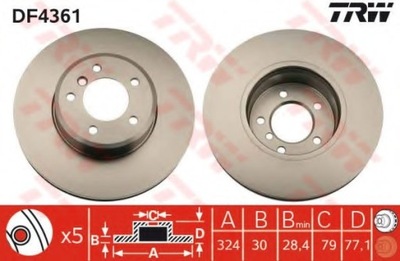 DISCO DE FRENADO PARTE DELANTERA BMW SERIA-5 E60, E61 2003-  