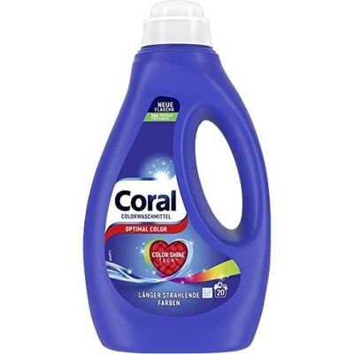 CORAL ŻEL DO PRANIA KOLORÓW OPTIMAL COLOR WYDAJNY 20 PRAŃ 1L DE