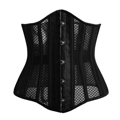 SIATKOWY Czarny Retro Vintage Pas UNDERBUST