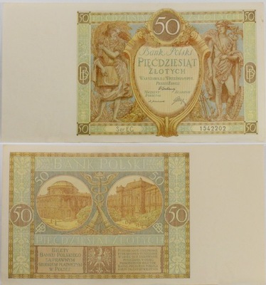 7A. BANKNOT 50 ZŁOTYCH 1929 SERIA:EC 24.04