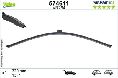 LIMPIAPARABRISAS ESCOBILLAS 330MM SILENCIO X.TRM PLASKA OE X1 PARTE TRASERA VAL574611  