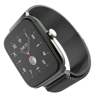 Prostokątny czarny smartwatch na bransolecie mesh Vector Smart VCTR-33-03BK