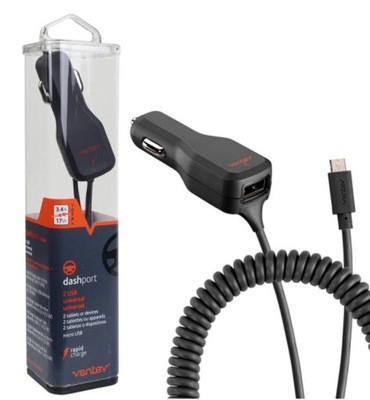 SZYBKA ŁADOWARKA SAMOCHODOWA 17W microUSB USB-A