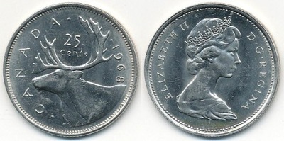 Kanada 25 Cents - 1968r ... Monety