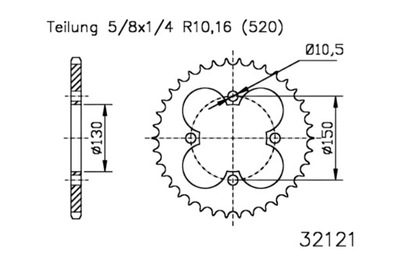 ЗУБЧАТКА ЗАД ESJOT 50-32121-40 40Z РОЗМІР 520