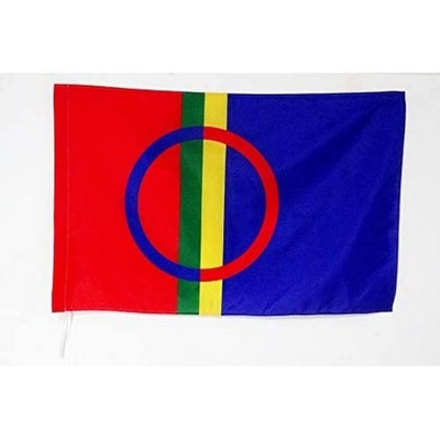 Flaga Laponii Samów 90x60cm - Flaga Saami 60 x 90 cm Pokrowiec na słupek