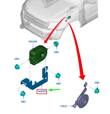 Ford ranger t6 mk1 протикрадіжний alarm система siren захист 1732726 original фото №1