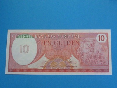 Surinam Banknot 10 Gulden 1982 UNC P-126