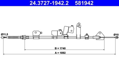 ATE 24.3727-1942.2 ТРОС, ТОРМОЗ СТОЯНОЧНИЙ