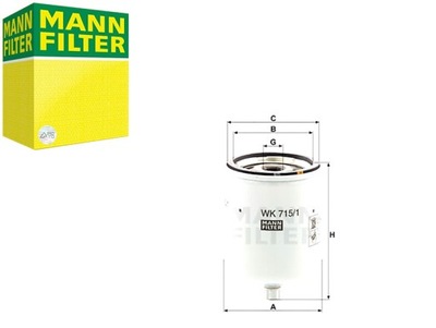 FILTRAS PRZEMYSLOWY MANN WK715 1X MANN-FILTER 