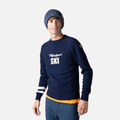 Sweter Rossignol męski Signature Knit granatowy - M