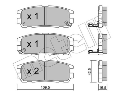 METELLI 22-0358-0 КОМПЛЕКТ КОЛОДОК ТОРМОЗНЫХ, ТОРМОЗА TARCZOWE